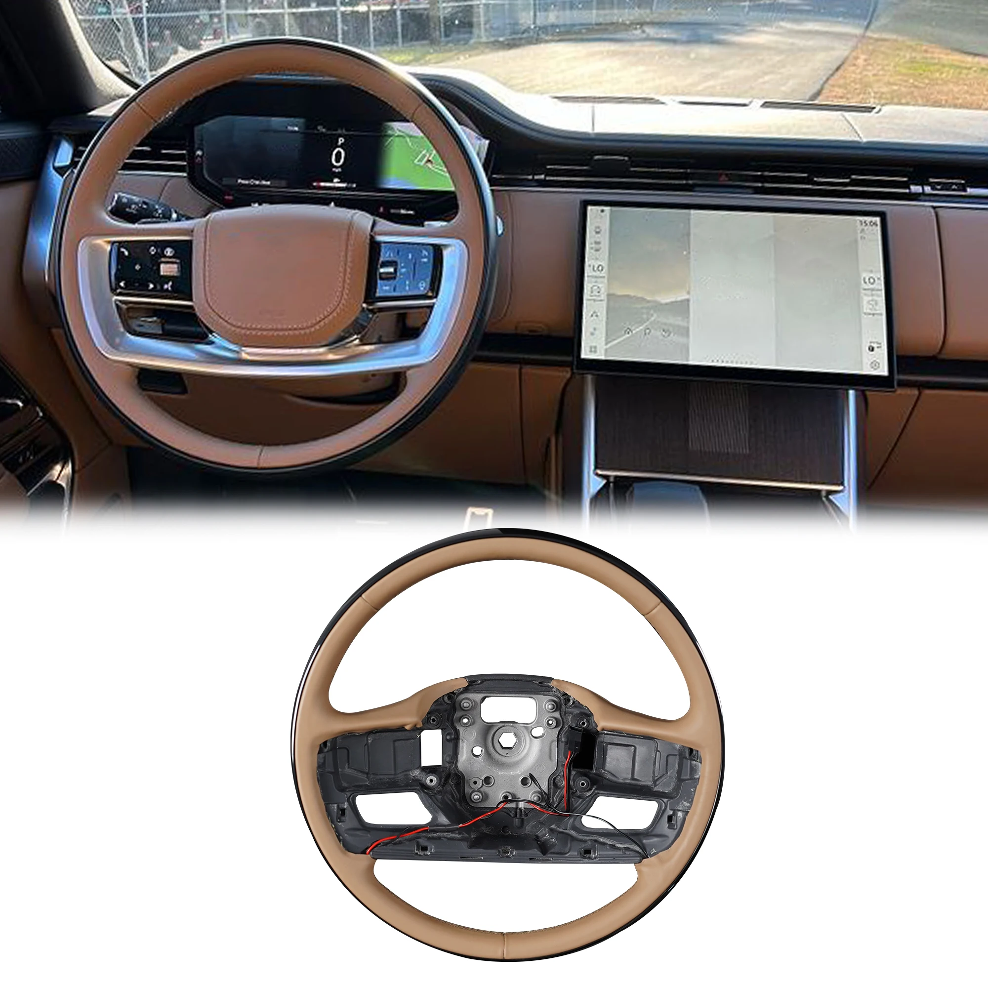 

Автомобильные детали, аксессуары для интерьера вождения, коричневый деревянный руль на заказ для Range Rover L460