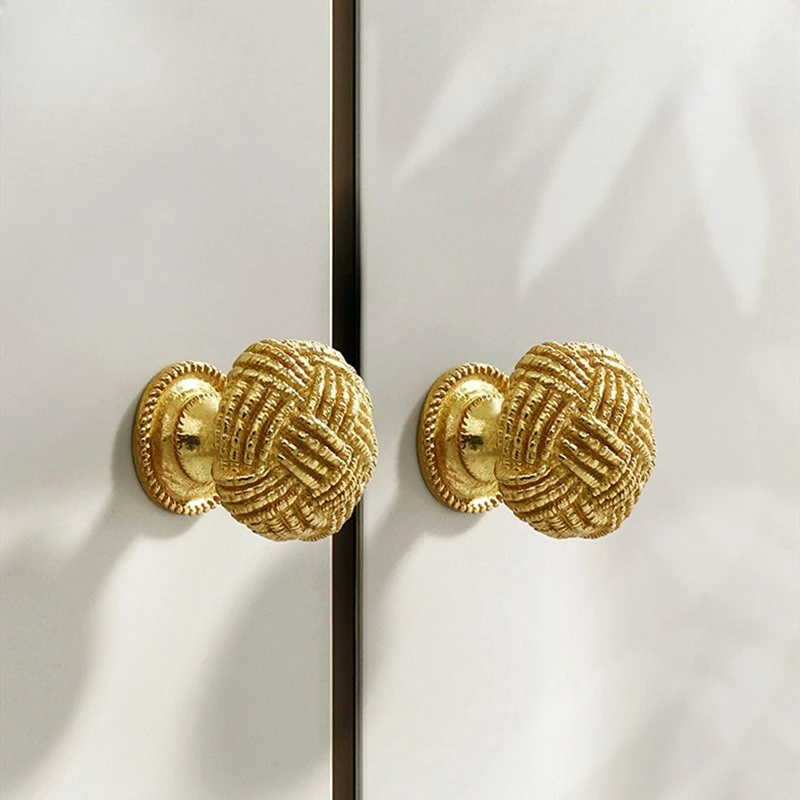 

1PC Brass Handle American Single Hole Wardrobe Cabinet Chinese Knot Chinese Style Door Handle