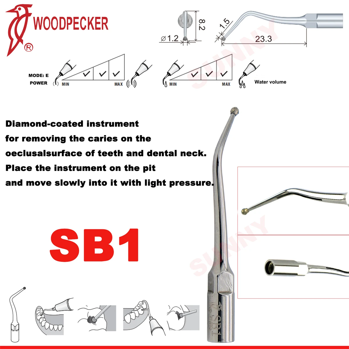 Woodpecker Dental Ultrasonic Scaler Tips Cavity Preparation Tips Fit EMS Scaler Handpiece