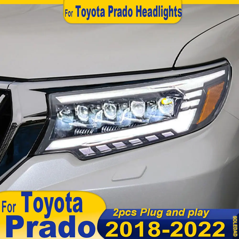 

For Toyota Prado 2018 2019 2020 2021 2022 new style ALL LED Head lamp Assembly Upgrade Projector Lens Accessories