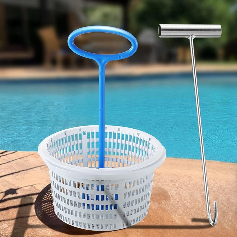 2 Pieces Pool Skimmer Handle Pool Skimmer Basket Hook, For All Skimmer Basket For Debris Removal