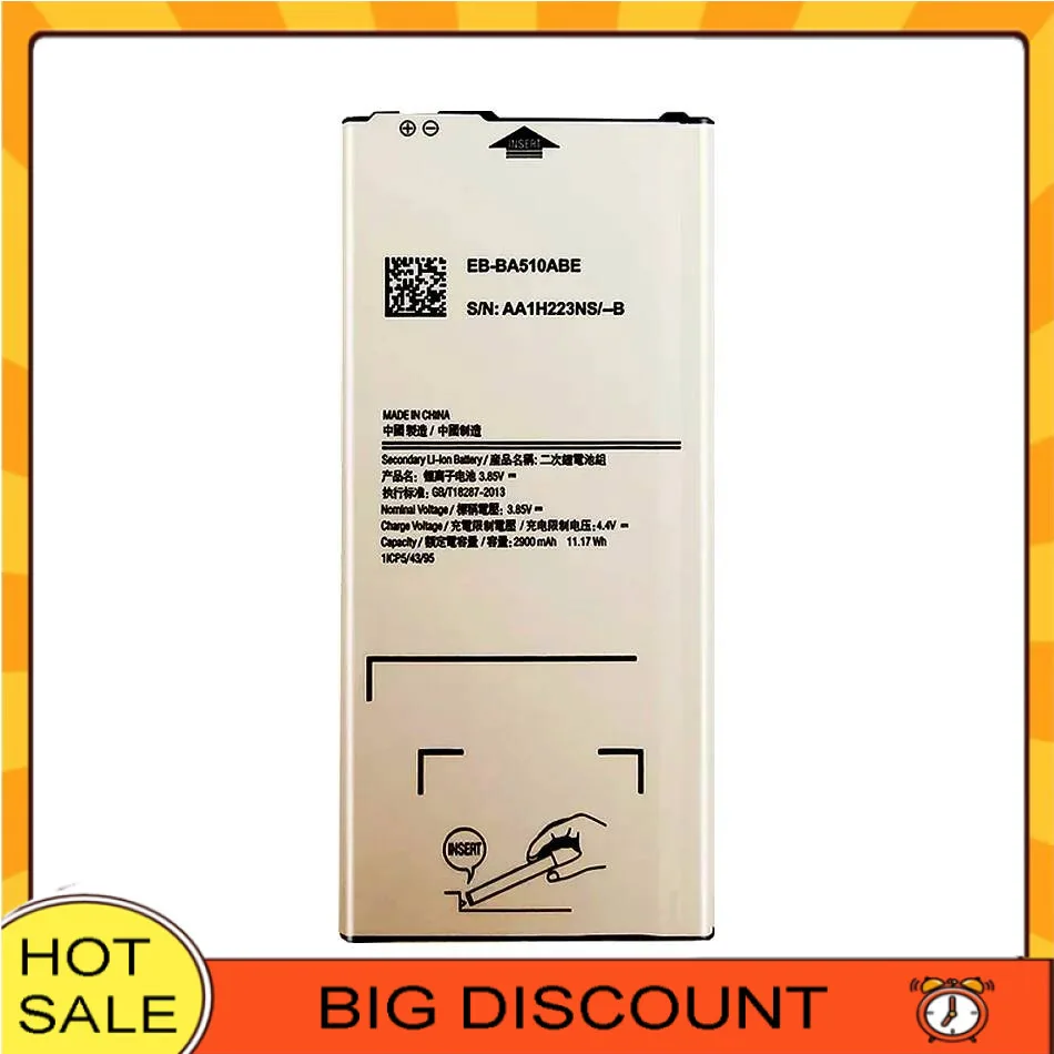 

Mobile Phone Battery EB-BA510ABE 2900Mah For Samsung Galaxy A5 2016 Edition A510 SM A510F A5100 EB BA510ABE