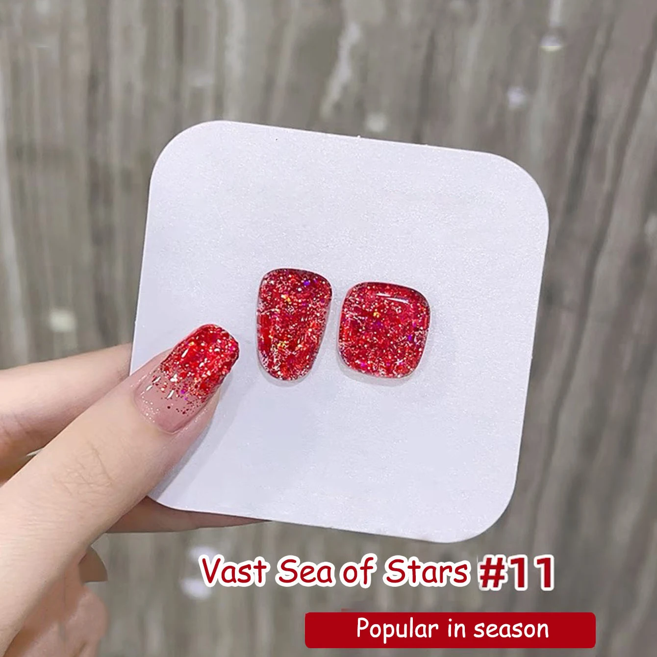 1-12 pièces PSK automne hiver ongles bleu rouge paillettes Gel vernis à ongles adhésif paillettes éclaté Flash populaire blanchiment ongles fournitures