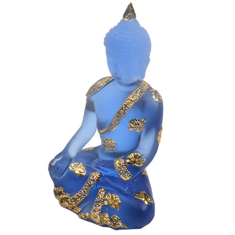 

R9JC Meditating Statue Figurine 6" Transparent Sitting Sculpture Decoration Indoor Outdoor Yard Garden Home Decor