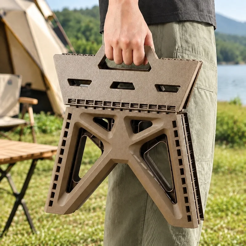 Portable Folding Stool with Strong Load Support, Sturdy Construction for Outdoor Adventures, Camping, Fishing, and Beach Trips