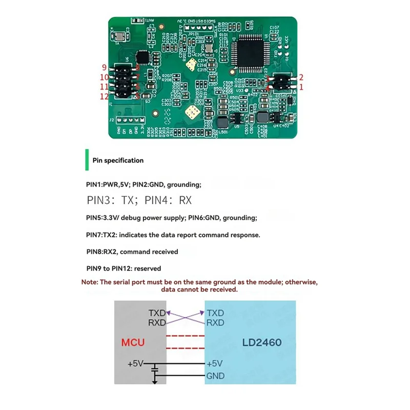 

AA46 24G Millimeter Wave High-Precision Human State Perception Radar LD2460 Multi-Target Trajectory Positioning And Tracking