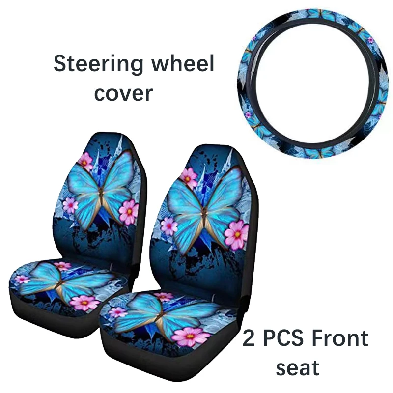 General Motors Seat Cover Oversized Blue Butterfly Color Matching Car Interior Decoration Fashion Car Seat Cover Seat Protector