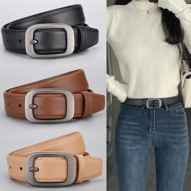 

2025 Women's Belt Alloy Needle Buckle Leather Belt Body Durable, Sturdy, Versatile, Paired with Western Pants and Jeans Trendy