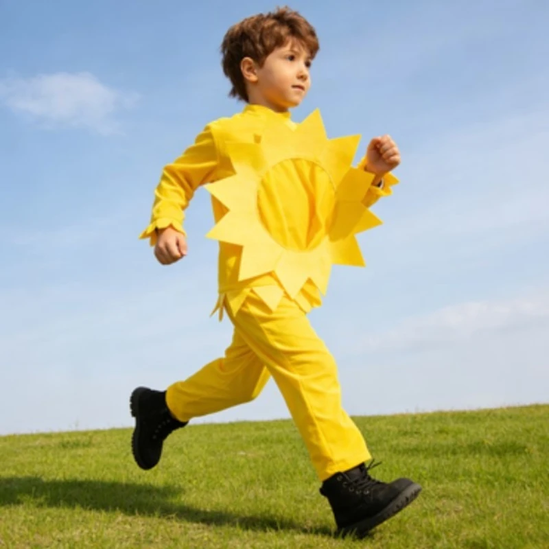 

Детский костюм подсолнуха: наряд для выступлений на тему растений, для детского сада, вечеринок и сценических выступлений для детей