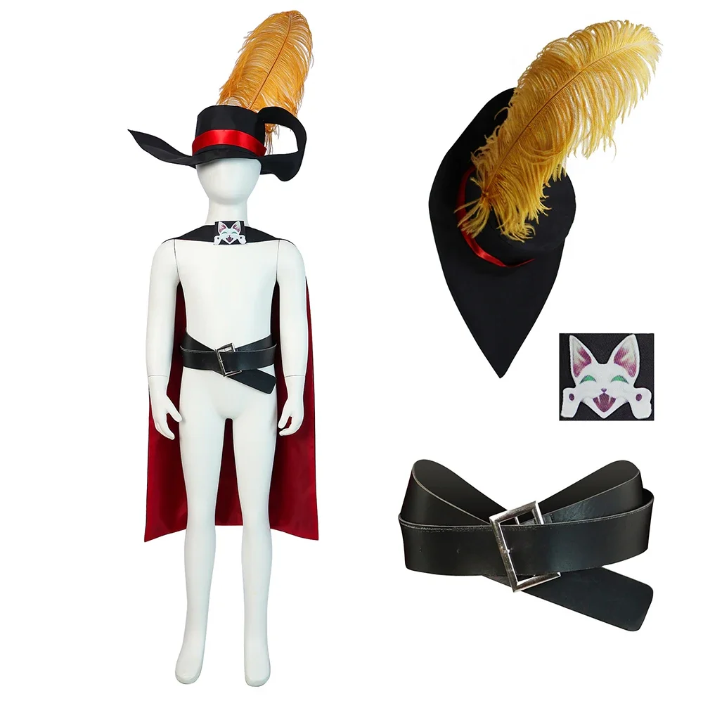 Anime Filme Gato De Botas PUSS Adulto Crianças Cosplay Traje Capa Chapéu Cinto Terno Gato PUSS Traje Completo Traje de Halloween