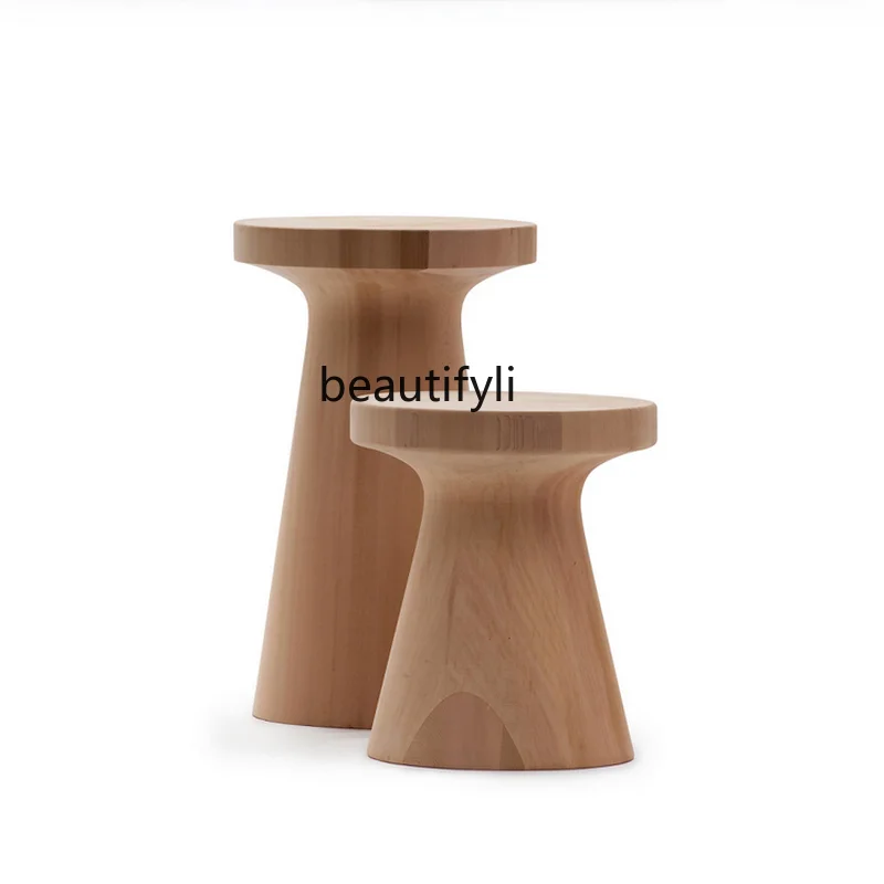 yj Nordic Solid Wood a Block of Wood Or Stone Root Carving Stool Log Tree Pile Wooden Pile Tree Pier Base Tea Table Tea Stool