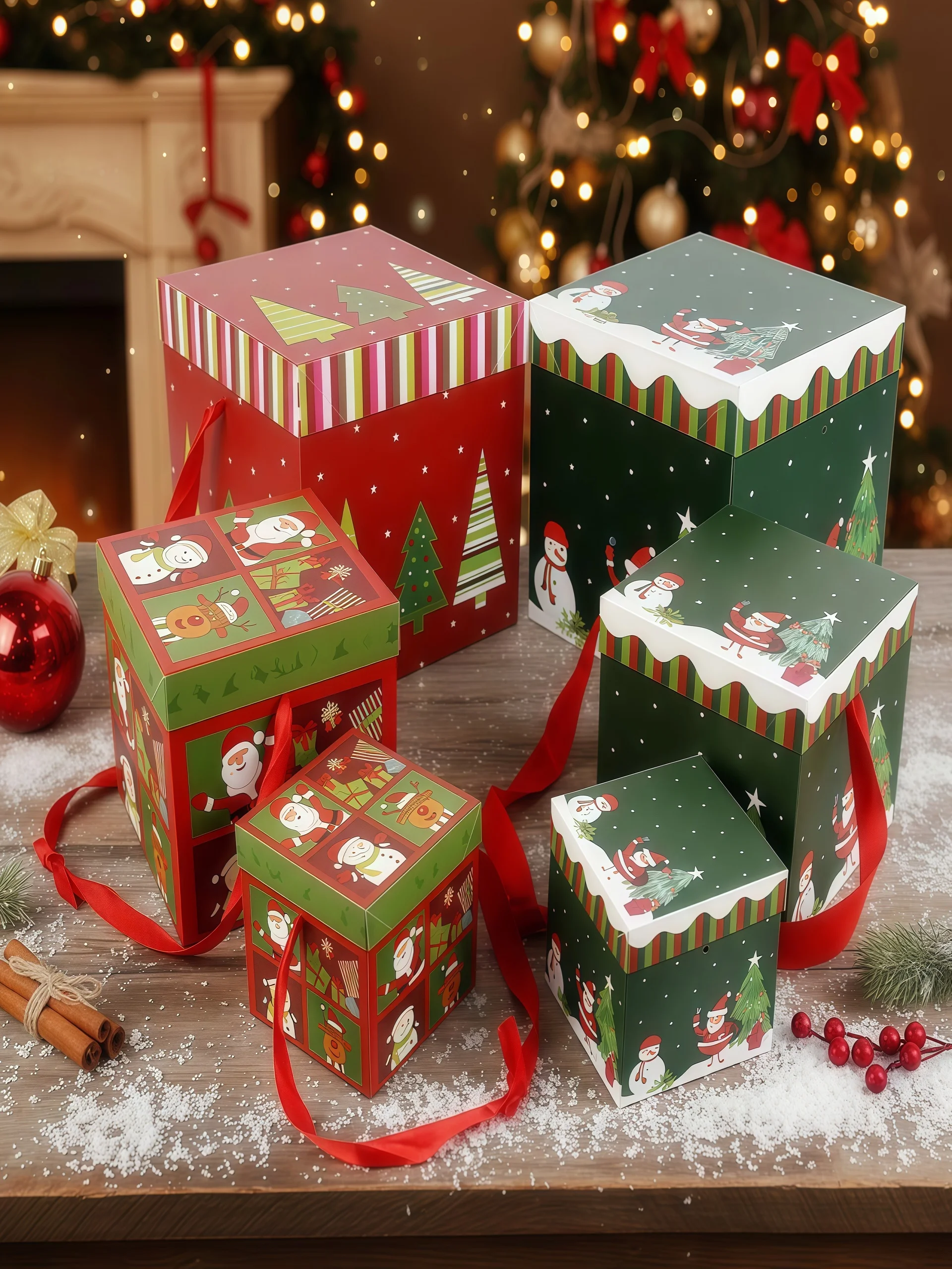 

Cisas Decorative Paper Gift Box ape Cisas Tree High-End Feeling Paaging Box for Peaceful Night And Cisa...