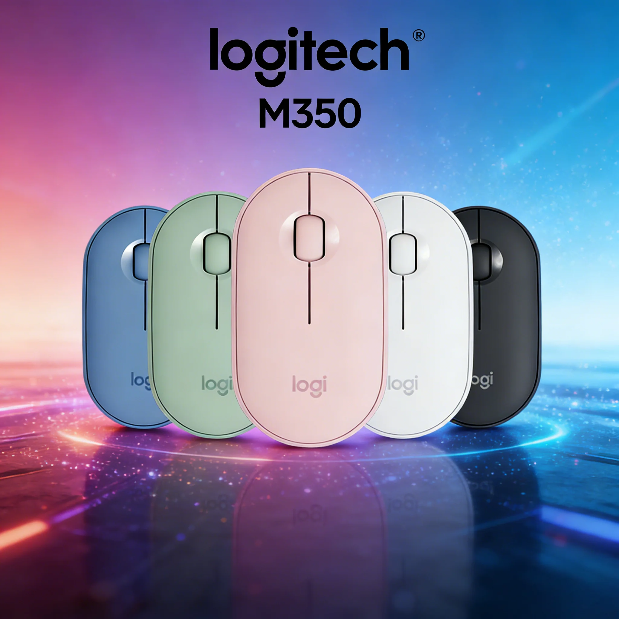 

Logitech M350 Pebble Mouse, Dual-Mode Bluetooth&USB, Plug & Play Slim Portable for All Computers