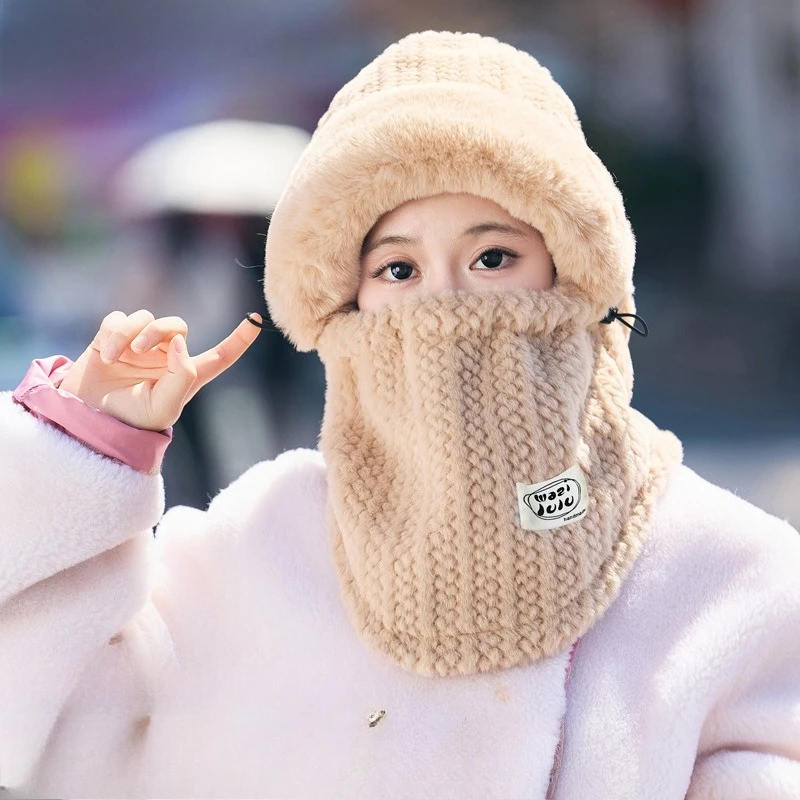 Pasamontañas de invierno para mujer, capucha con forro polar a prueba de viento para deportes al aire libre, ciclismo, esquí, motocicleta