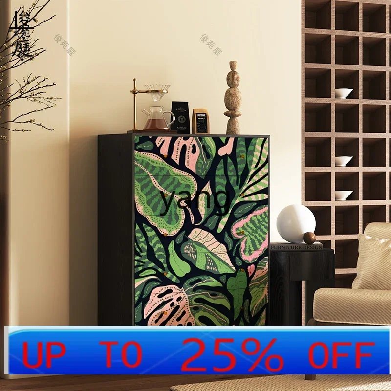 

LTT painted leaf living room entrance decorative storage cabinet solid wood five-bucket drawer cabinet