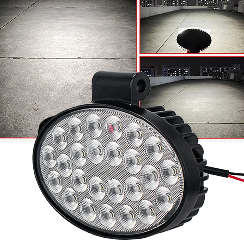 50W 4 inch Oval Agricultural Vehicle LED Spotlight Off-road Vehicle Modified Auxiliary Light 12V-60V Flood Beam Motorcycle Light