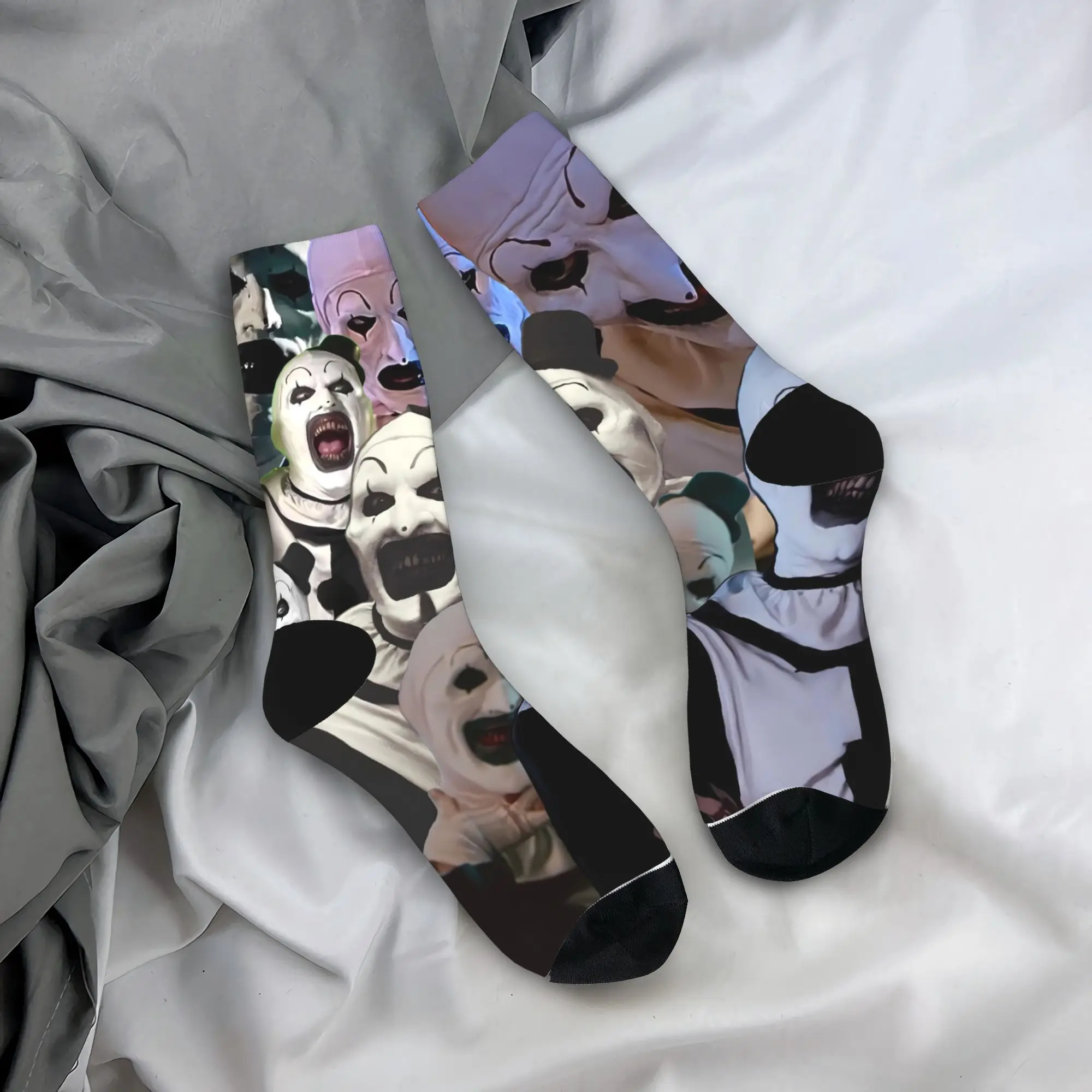 

Retro Terrifier Movie Halloween Stockings Gothic Socks Adults Men Warm Soft Socks Autumn Climbing Graphic Anti Skid Socks Gift