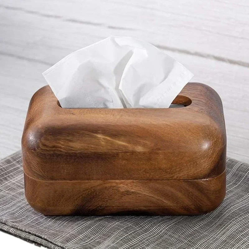 

Walnut Tissue Boxes Creative Napkin Holder Minimalism Tissue Case for Living Room Luxury Elegant Organizer Box Table Top Items