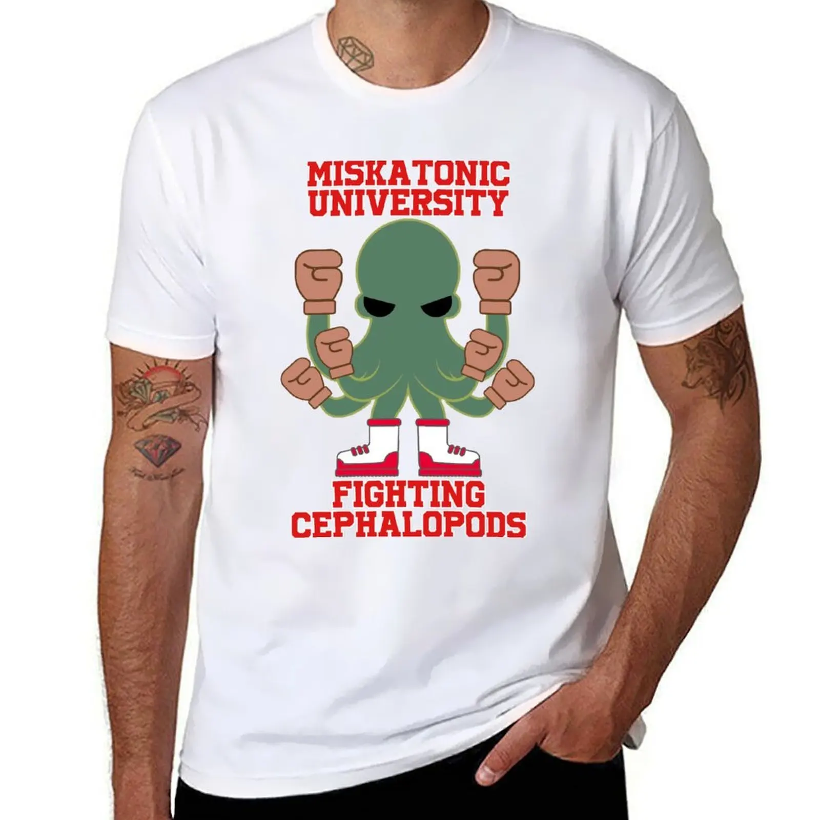 

Miskatonic University Fighting Cephalopods T-Shirt t shirt men 100% cotton luxury brand printed t shirts for man T-Shirt