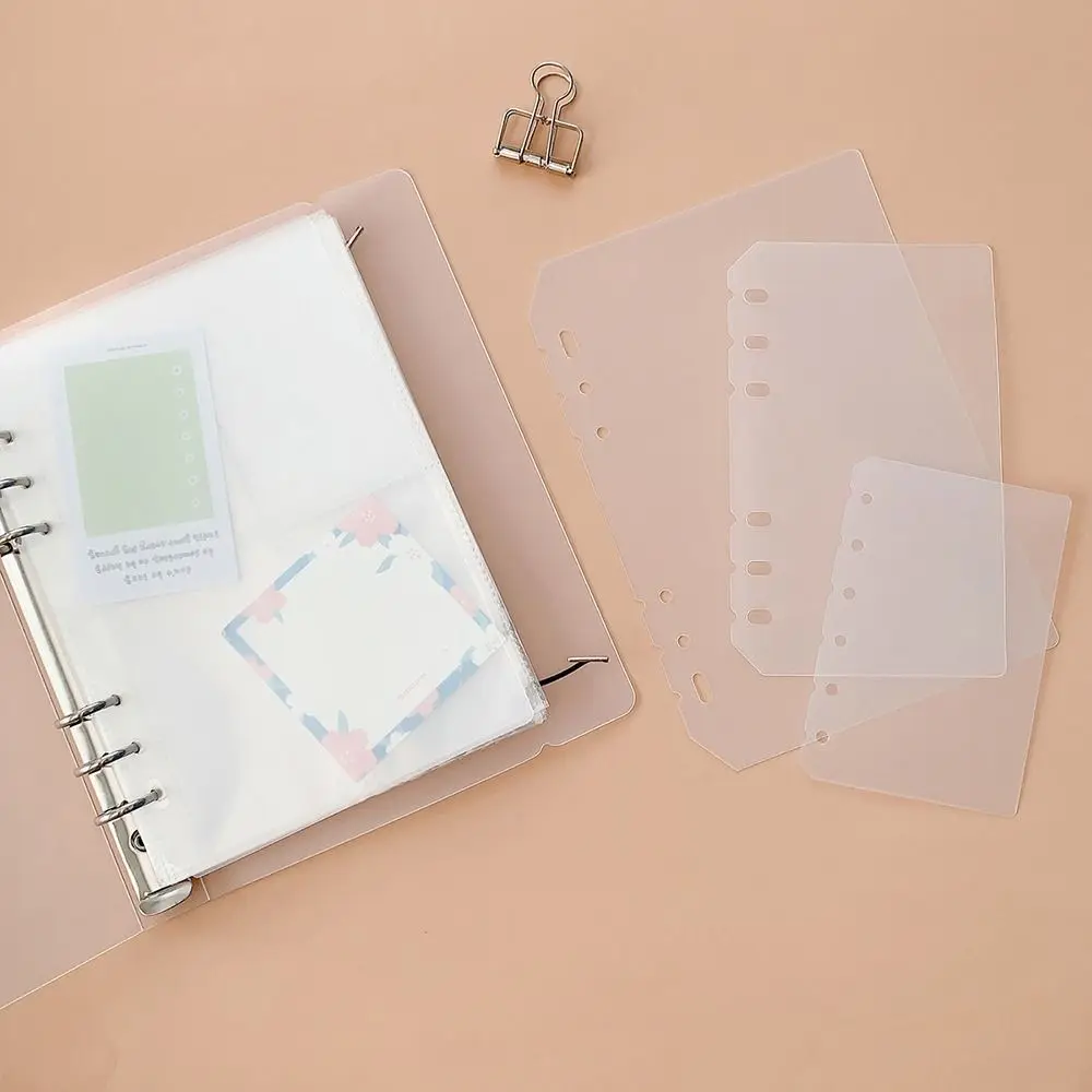 10Pcs A4 A5 A6 A7 Notebook Divider Matte Stationery Accessories Inner Paper Separator Universal PP Binder Organizer Baffle view 4