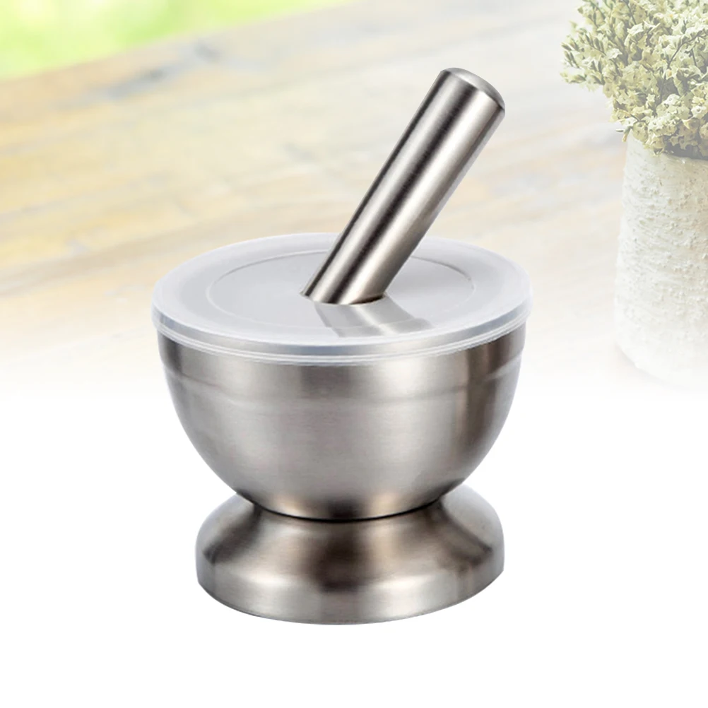 

304 Stainless Steel Cup Garlic Pounder Medicine Pounding Tank Pressure Garlic Mashed Garlic Masher Daosuan Device with Lid Size