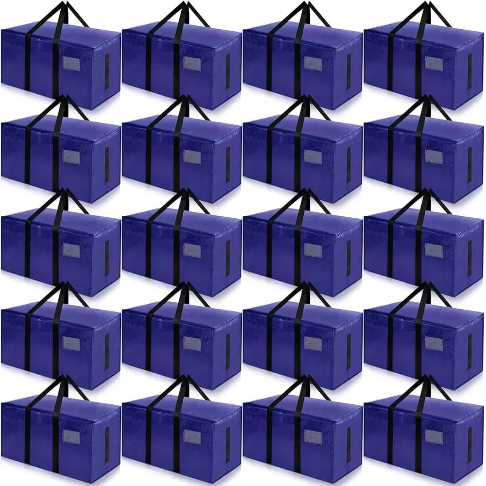 

24 Pa Heavy Duty Moving Bags With Zippers And Handles Extra Large Storage Bags Space Saving Moving Boxes Collapsible College