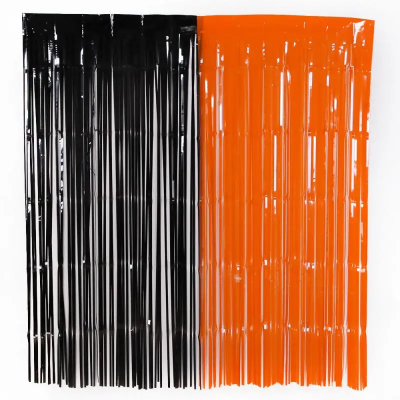 

Scene Setting Rain Curtain Strong And Sturdy Orange Color Art Crafts Party Background Decoration Halloween Decoration Macaro