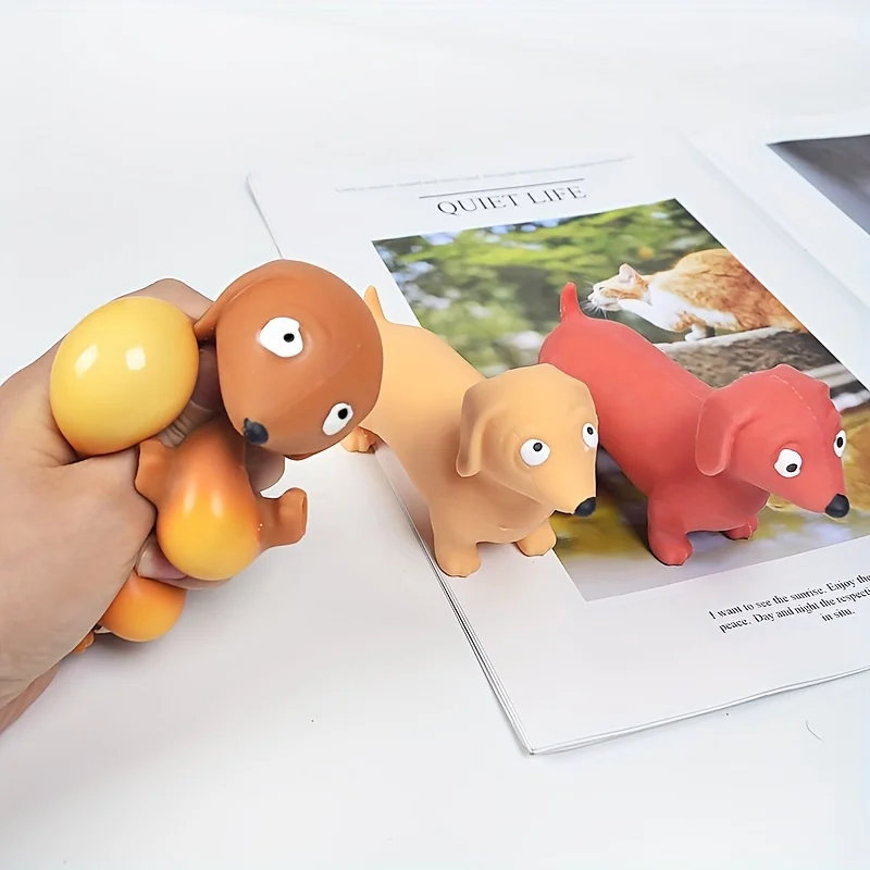 Dachshund Dog Stretchable Squeezy Fidget Toy Anxiety Stress Reliever Party Favor Accessory Goody Bags Prizes for Adults Kids