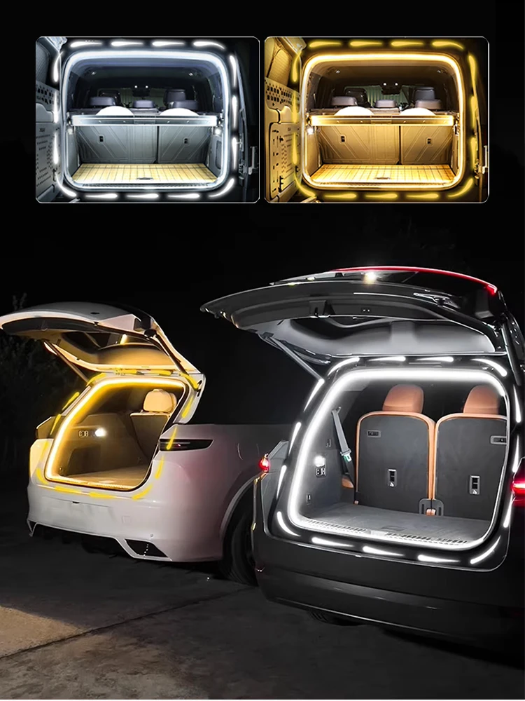 Bande lumineuse à flux dynamique pour coffre de voiture, balayage marche/arrêt, lumières de coffre, étanche, Flexible, lampe d'ambiance, accessoires pour voiture SUV