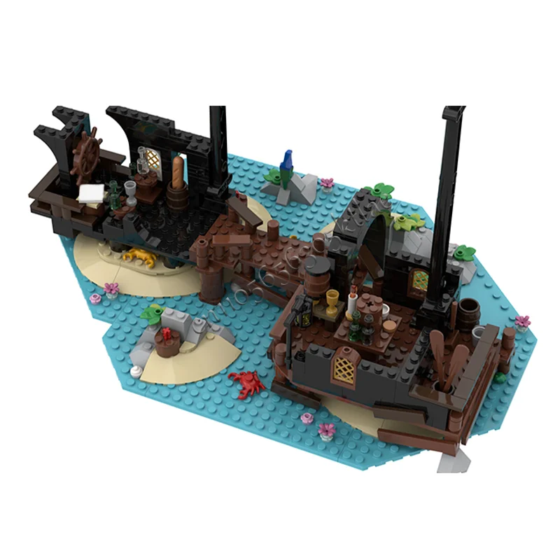 1191 PCS Island Fortress Building Blocks Set Creative Architecture With Vivid Scene Decoration Model Display Toy For Kids Gifts