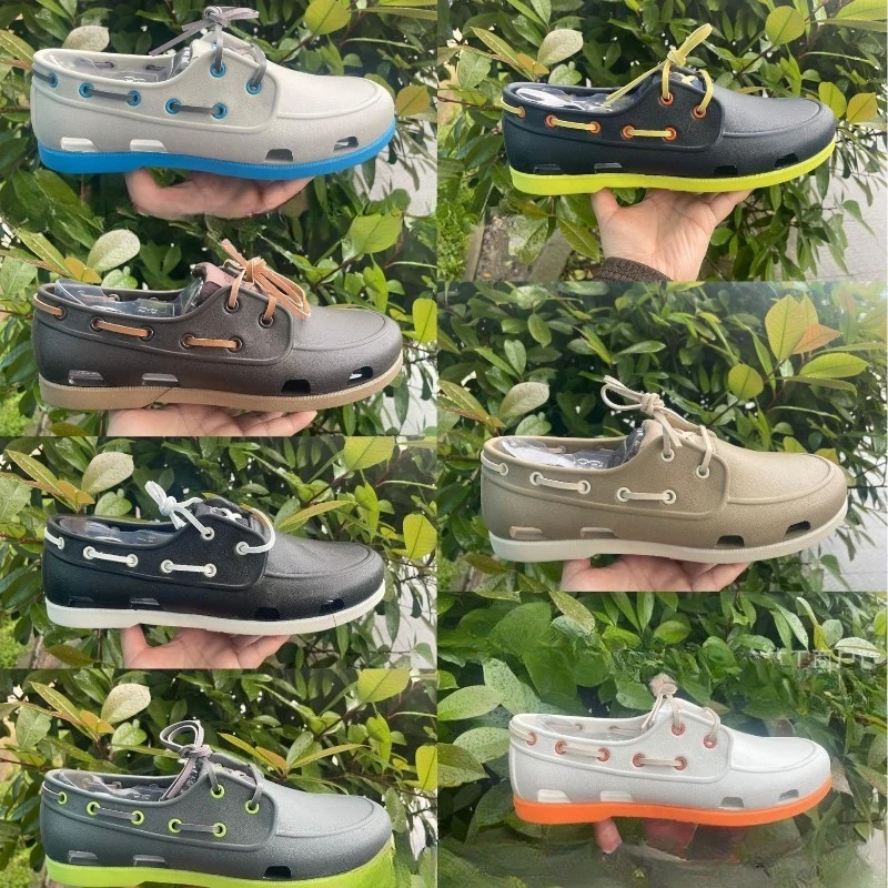 2026 new hole shoes men's Potter shoes quick-drying beach shoes British sailing shoes lightweight non-slip casual sandals