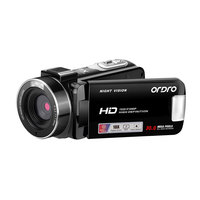 ORDRO Vintage Digital Camera Video Camcorder 1080P Full HD IR Night Vision Home Use, Black, Gold