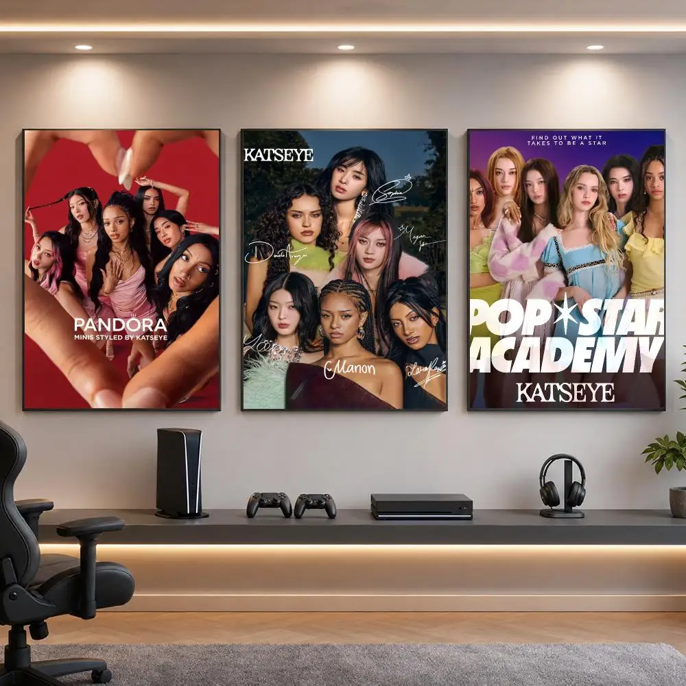 Group K-KATSEYE Global Girl Group Poster HD Removable Wall Art Gift Bedroom Lounge Dorm Office Gaming Cafe Bars