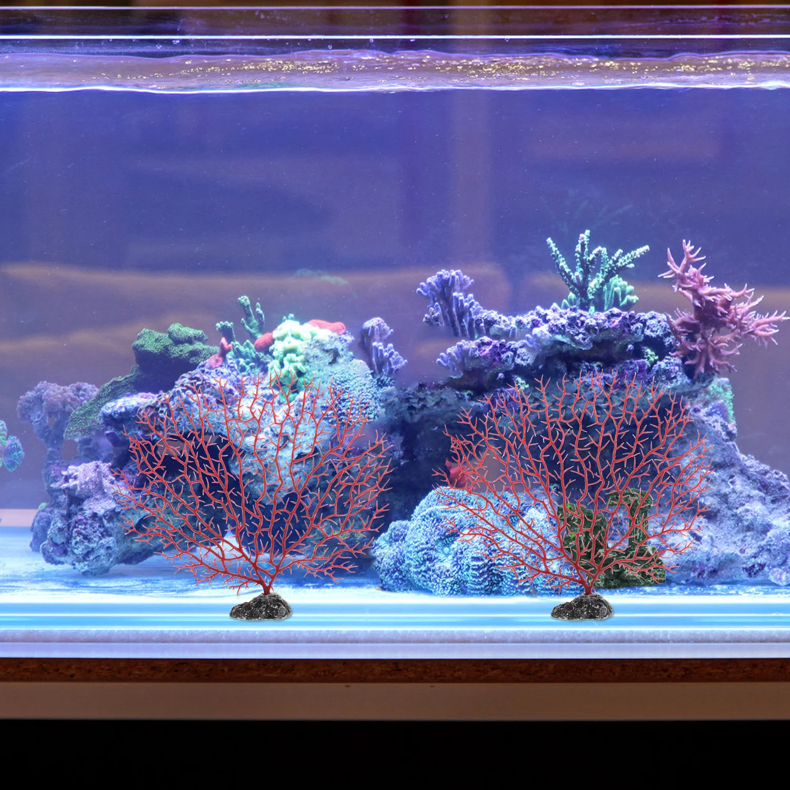 

2pcs Artificial Fish Tank Plants Lifelike Bright Fish Tank Plant Decoration Aquatic Water Plants Ornament Aquarium