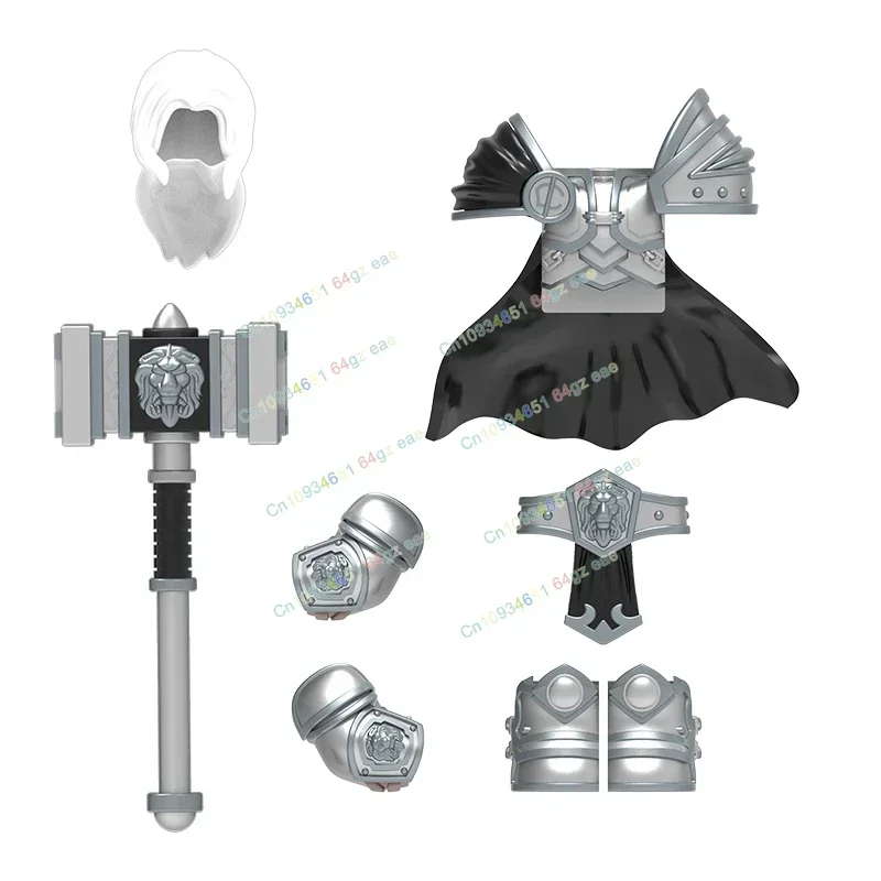 

DT015 DT014 Yellow Grey Soldiers Bricks Medieval Gold Knights Hammer Weapons Building Blocks mini Action Figures Toys Gifts