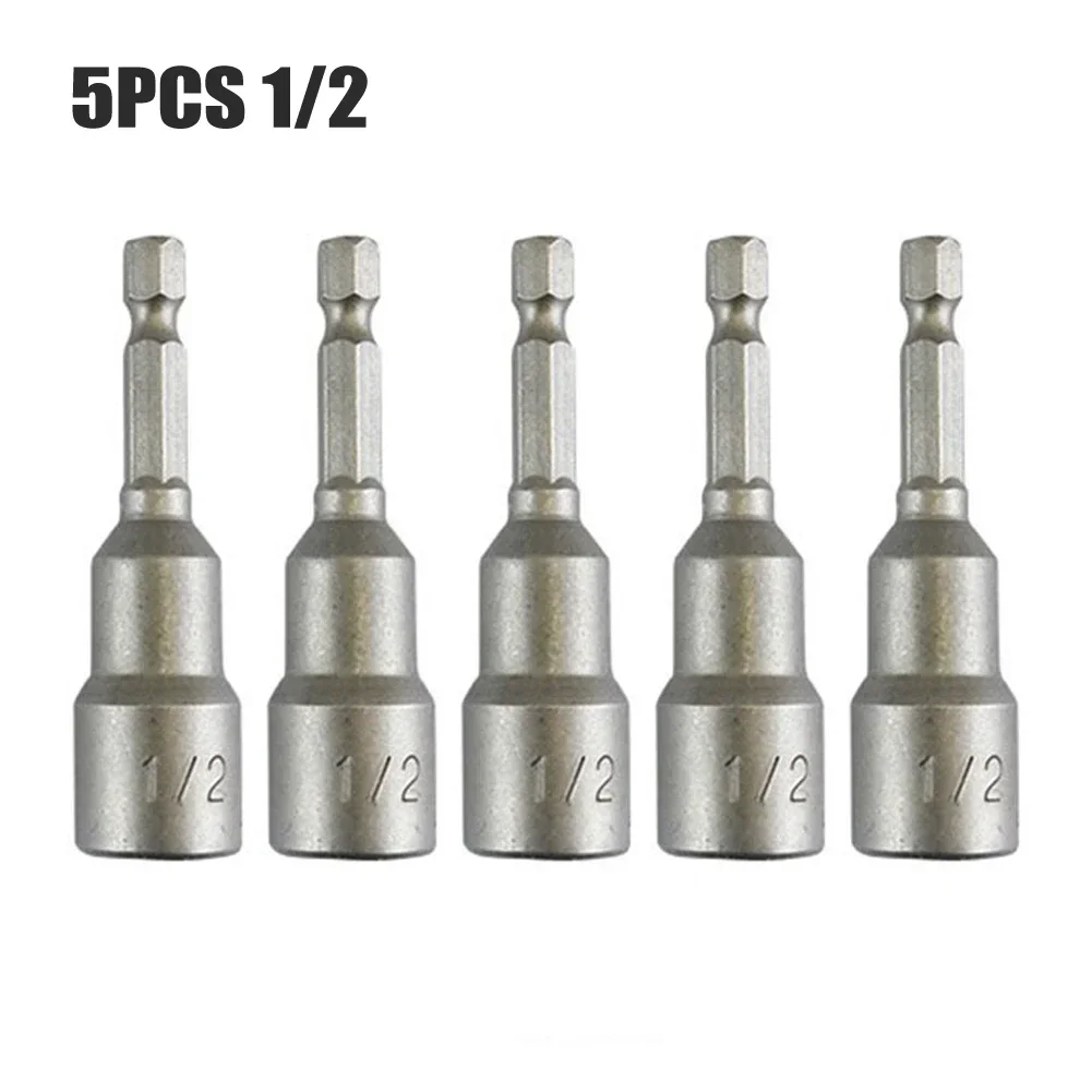 5pcs Impact Socket Magnetic Nut Screwdrive Power Drill Bit Set Adapter Bolt Drivers Repairing Tool 1/4\