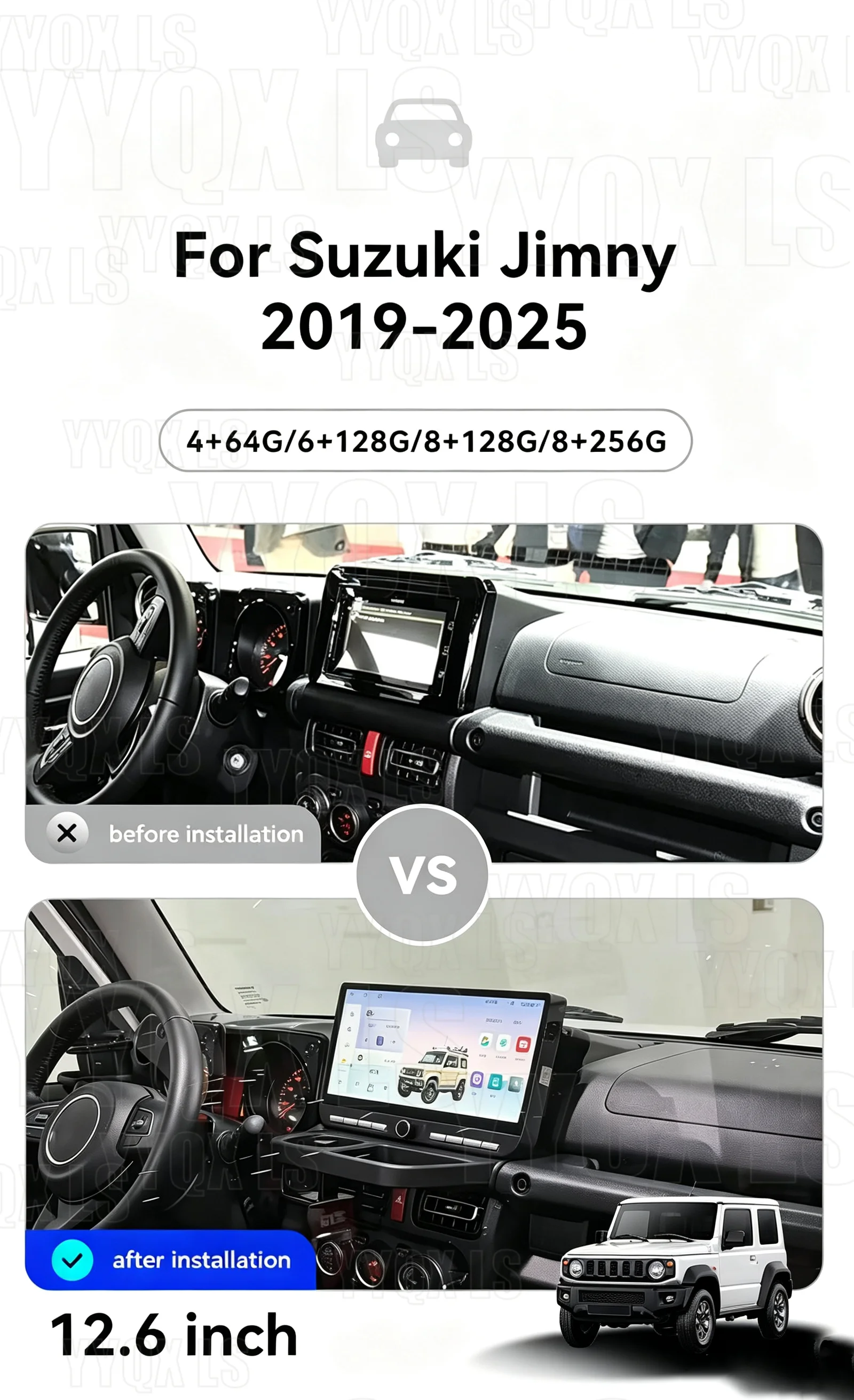 12.6 Inch Android 14 Radio For Suzuki Jimny 2019~2025 GPS Multimedia Player Intelligent Navigation Car Stereo Receiver Head Unit