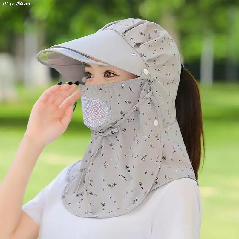 1pc Visor Hat Neck Coverage Sun Protection Cotton Ladies Fashion Sun Hat Hiking Women Summer Visor Hat Work hat femme