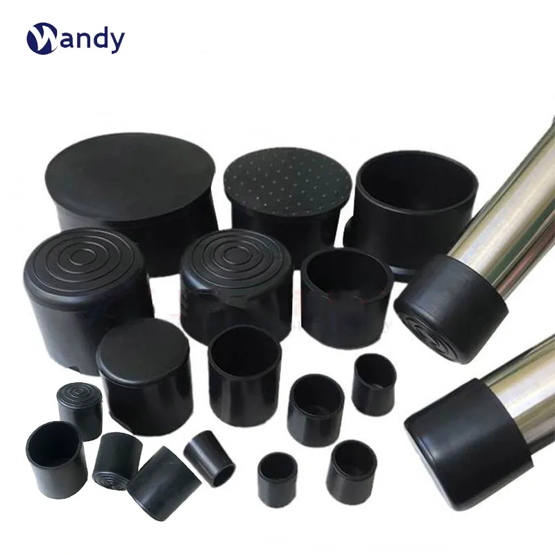 Schwarzer Stuhl Tisch Füße Stick Rohr Rohr End abdeckung Kappe PVC weiche runde End kappe Rohr abdeckung Anti-Rutsch-Schutzhülsen Durchmesser 6-80mm