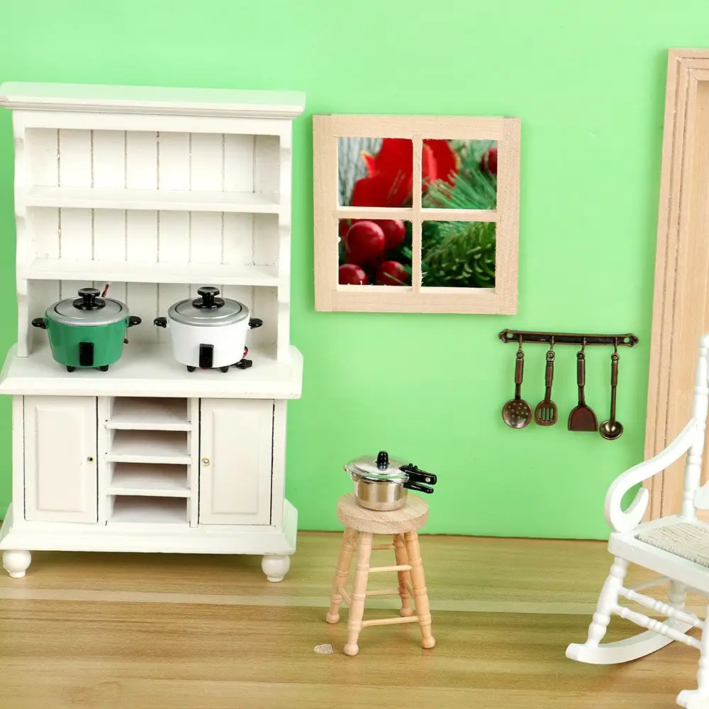 Mini juego de cubiertos de simulación, muebles de casa de muñecas, escala 1:12, cuchara, olla, vajilla en miniatura, utensilios de cocina, accesorios para muñecas, 1 Juego