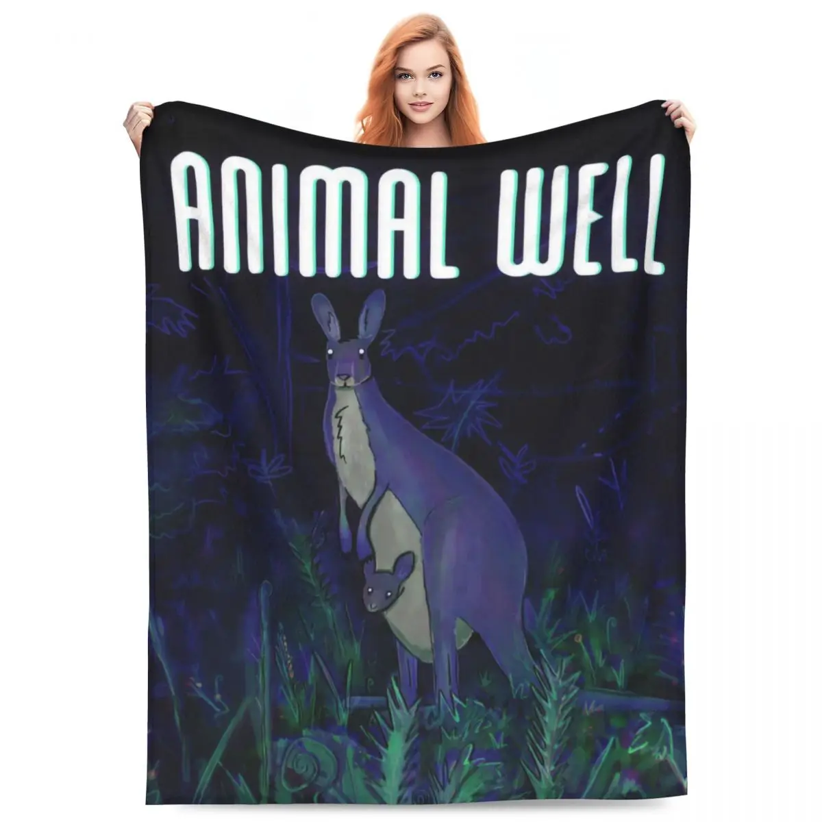 Animal Well Funny Video Game Blanket Fleece Print Relax Soft Throw Blanket for Bedding Bedroom Bedspreads