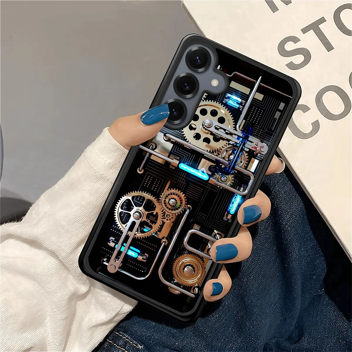 

Новый чехол с механическим рисунком для Samsung Galaxy S20FE S21Plus S22 S23+ S24 S25Ultra. Индивидуальная полная защита от падения