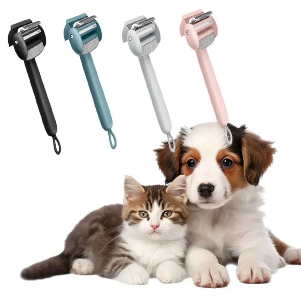 

Hanging Pet Knot Untangling Comb Hair Removal Flip-Top Pet Hair Removal with Anti-Static Cloth Comfort Grip Pet Shedding Brush