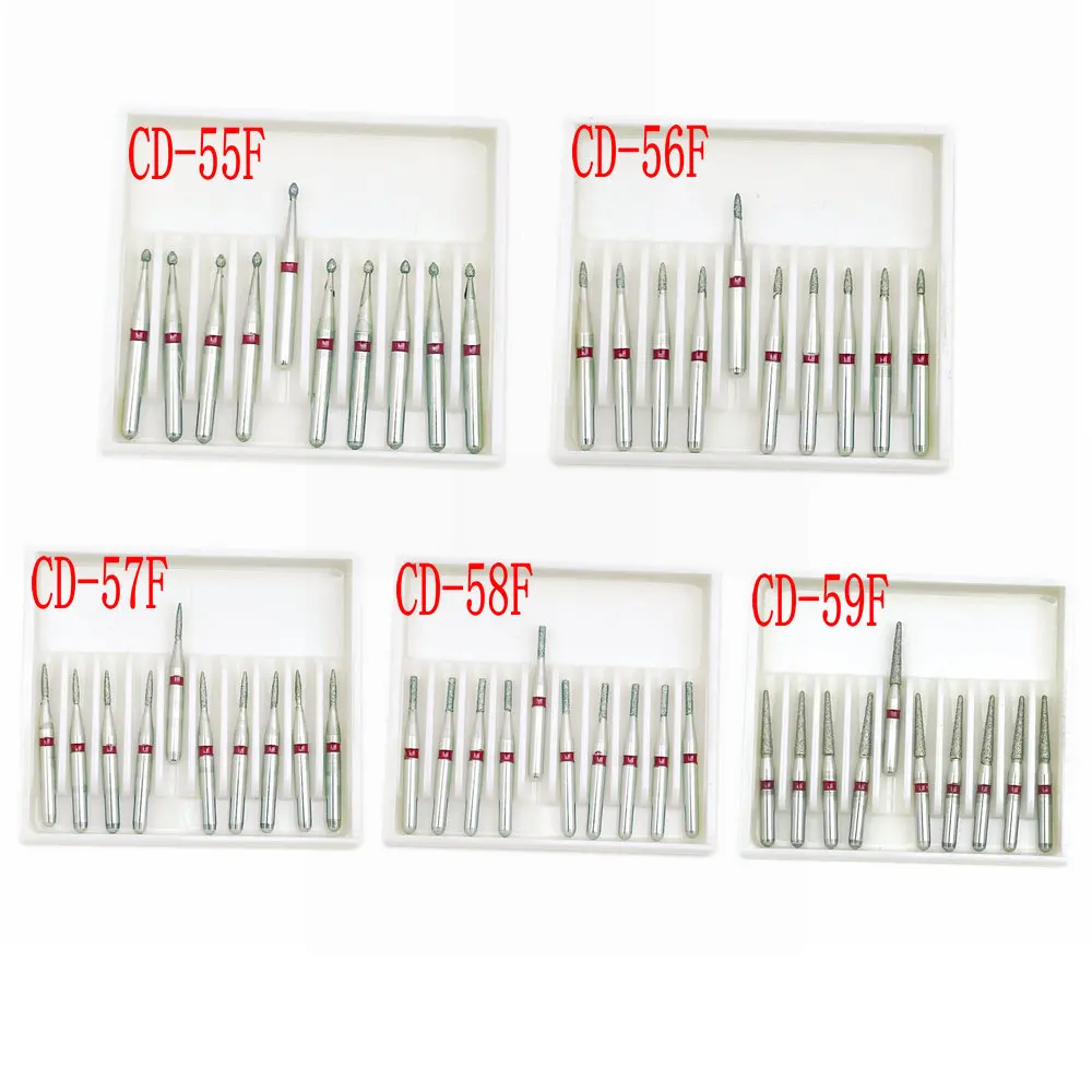 10pcs/Box Dental Diamond Burs Drill CD Series Dental Burs Diamond for Children High Speed Handpiece Burs Dentist Tools