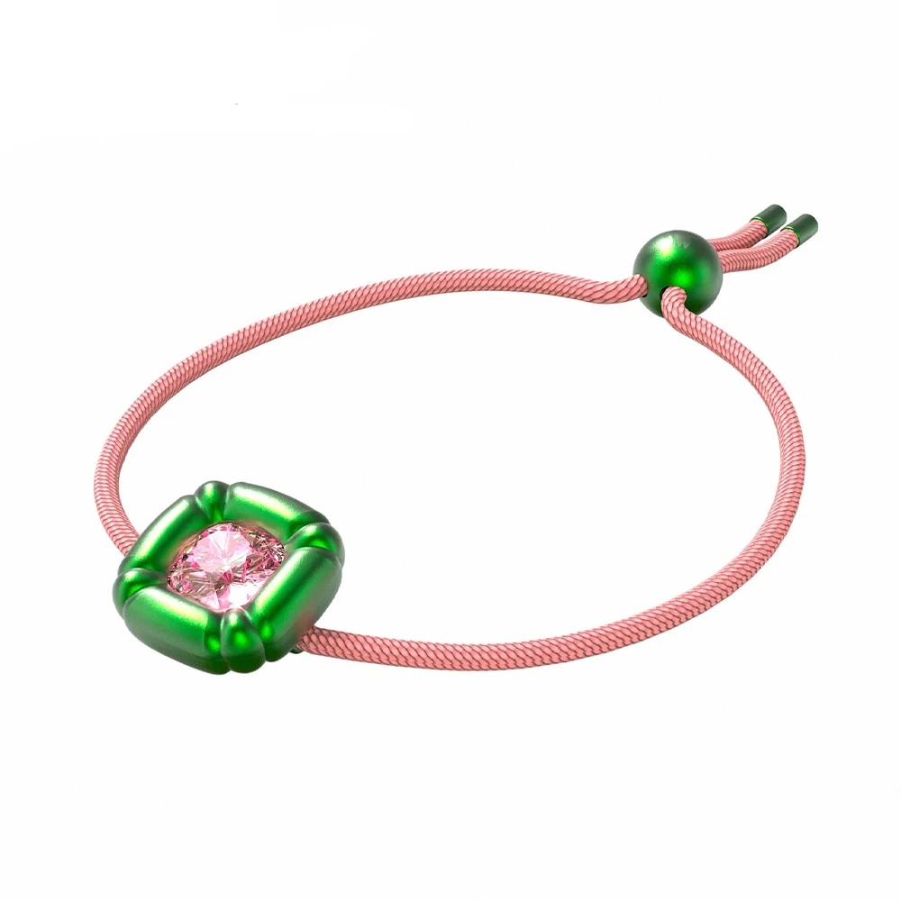 

Браслет-талисман с розовым кристаллом и красной веревкой для женщин