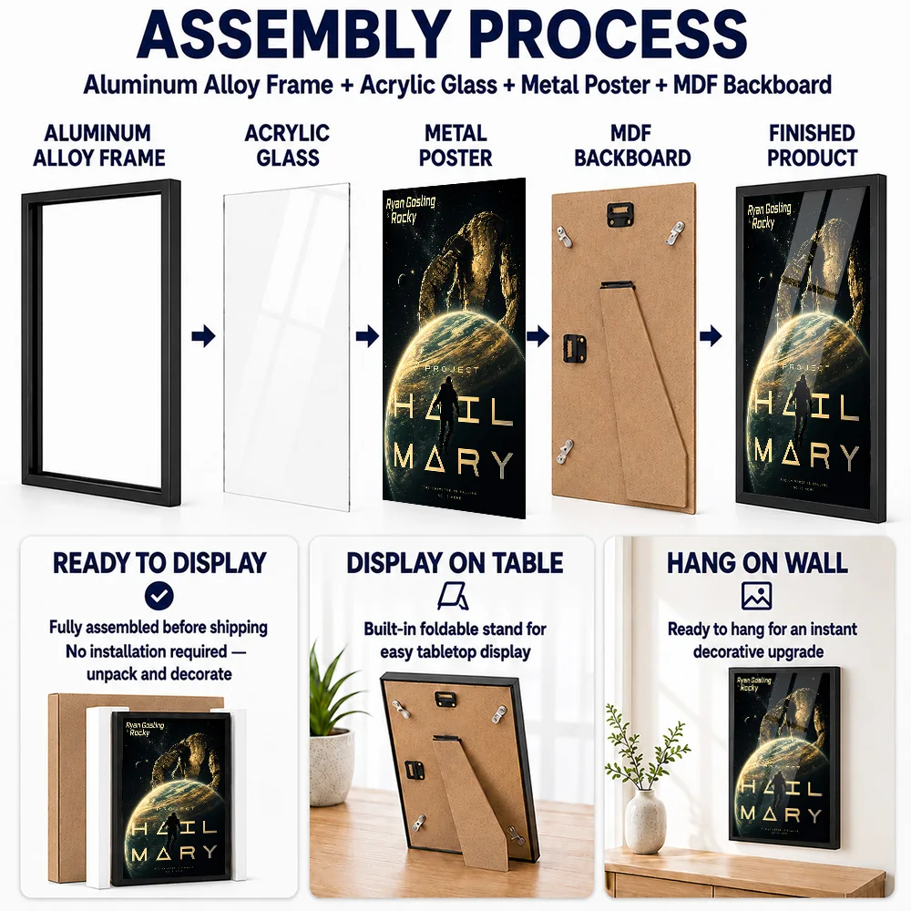 Project Hail Mary Movie Framed Aluminum Metal Poster Customized Photo Story Style Wall Art For Game Room Memorable Viewer Gift