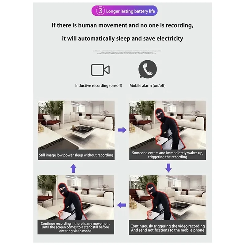 FFYY-X5 Беспроводная камера 4K Портативные видеокамеры Домашний монитор без подключения 1080P Безопасность Перезаряжаемая батарея