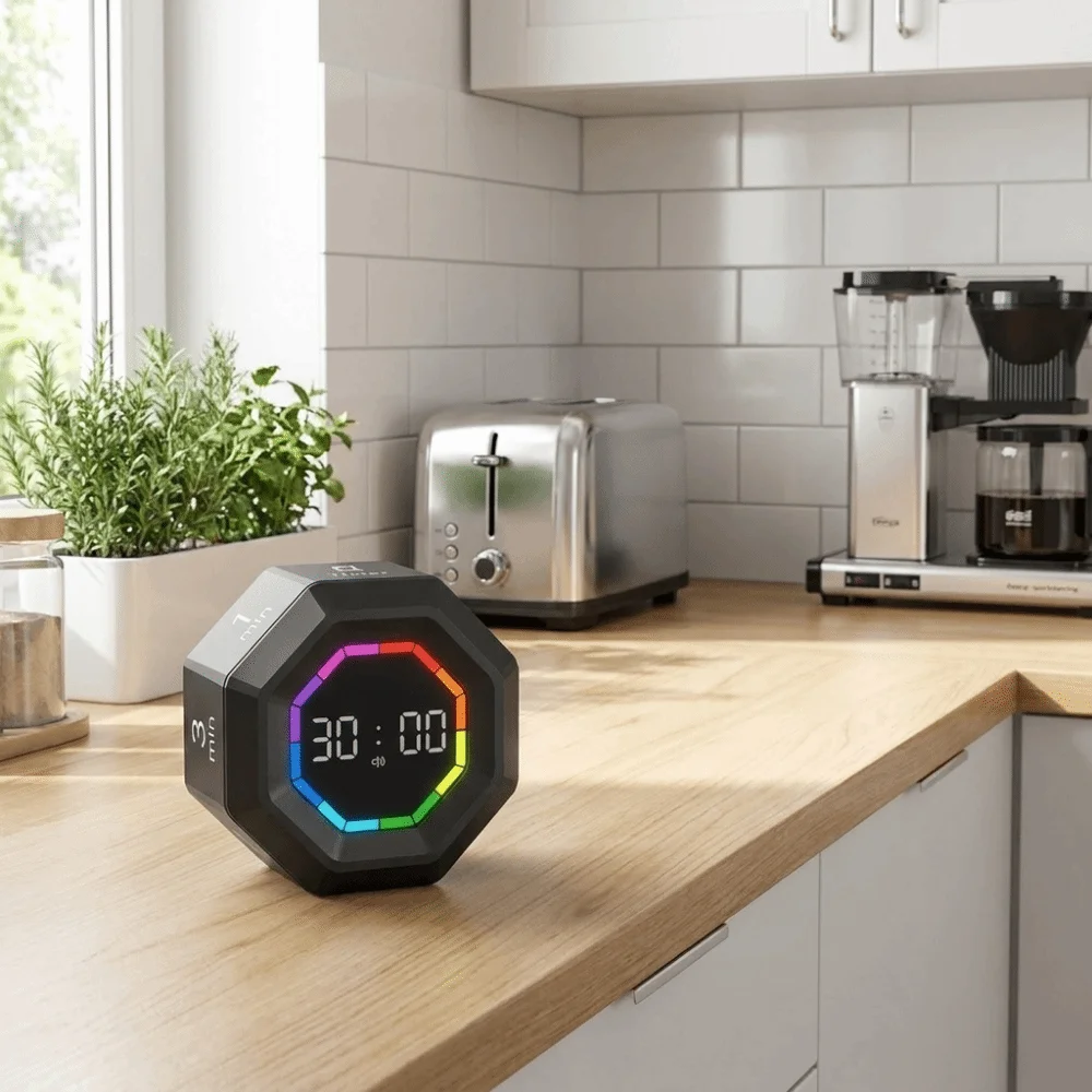 Multifunctional Magnetic Gravity Sensor Timer LED Display Visual Flip Timer Clock Smart Productivity Flip Kitchen Timer Kitchen