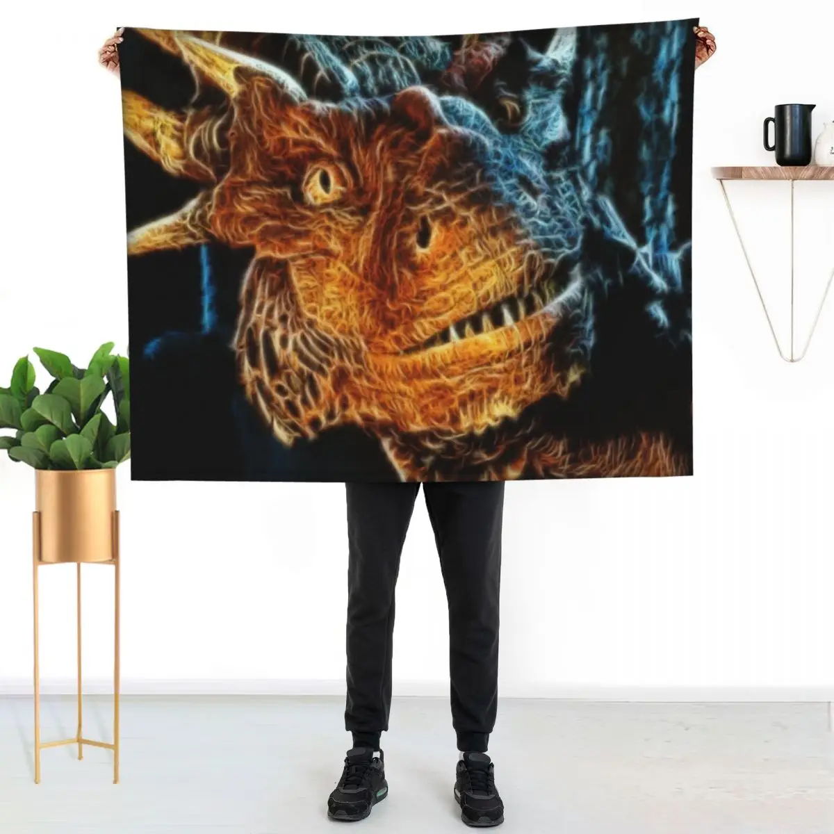 Draco The Dragon From The Hit Dragonheart Movie Throw Blanket Plush valentine gift ideas Stuffeds heavy to sleep anime Blankets