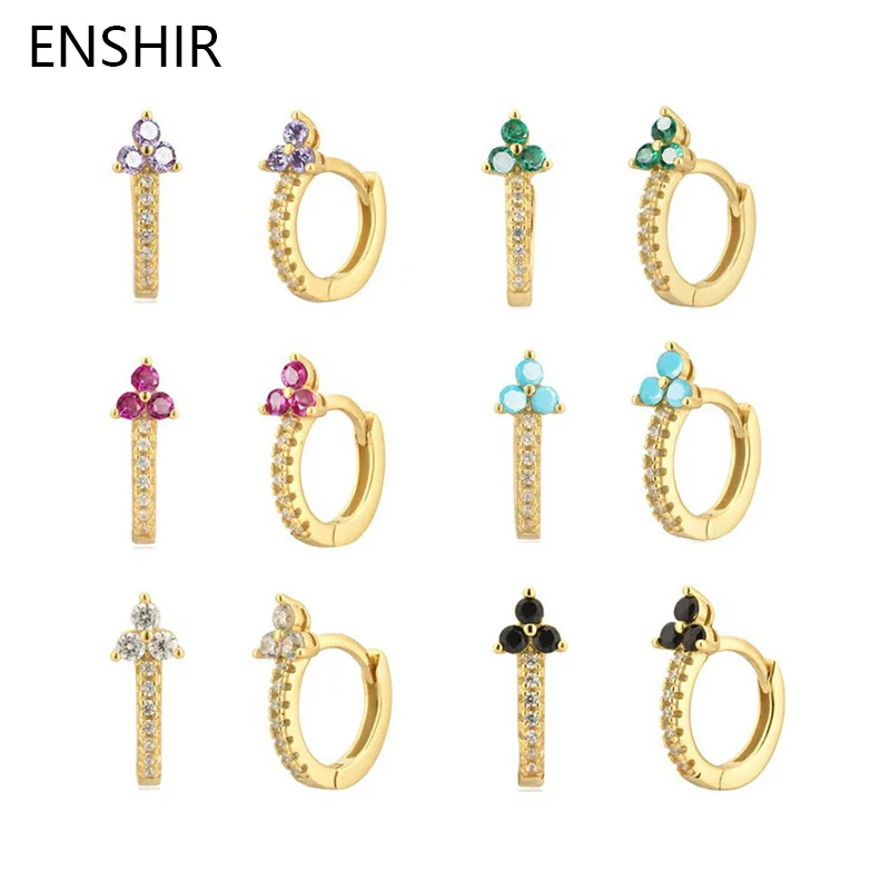 ENSHIR Colorful Rainbow Flower Hoop Earrings for Women Girls Daily Round Hoop Earrings Jewelry New